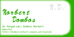 norbert dombos business card